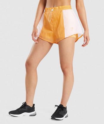 Dámské Šortky Gymshark Pulse 2 In 1 Meruňka Oranžové Bílé | CZ 3817OKI